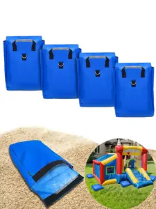 1-piece set / 4-piece set SandBags with Handle, Bounce House Sand Bags, Suitable for Fixed Inflatable Trampolines, Inflatable Water Slide, Canopies and Tents(Each Weight Capacity 55 Pound, Blue)