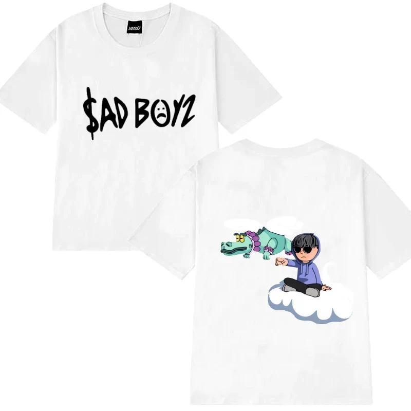 Hot singer Junior H Sad boyz harajuku Cartoon Graphic T shirt Men Women Oversized short sleeve T-shirts Unisex 100% Cotton Tops