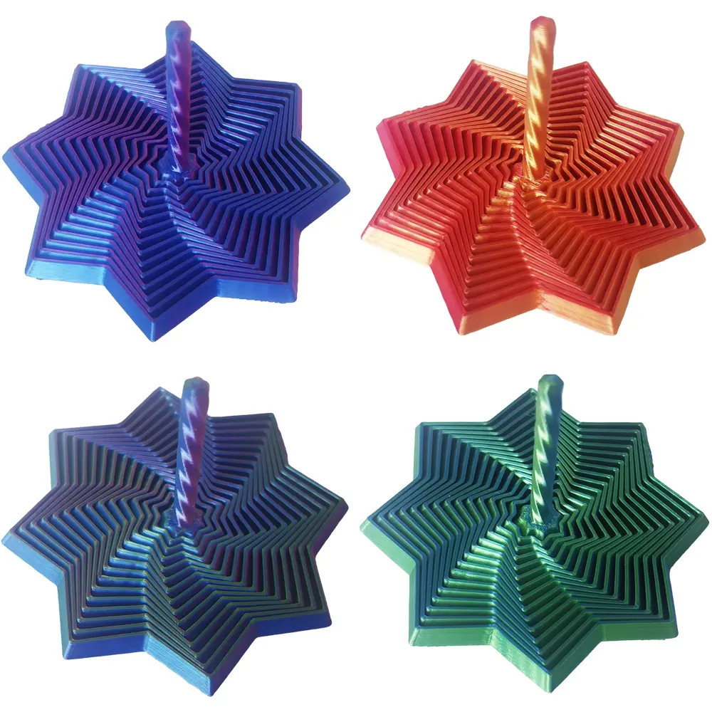 3D Printed Fidget Spinner Toy, Fidget Gadget, Stress Relief Gadgets, Stress Relief Hexagon Design with Handle, Rotating Spiral Shape, Perfect for Kids & Adults