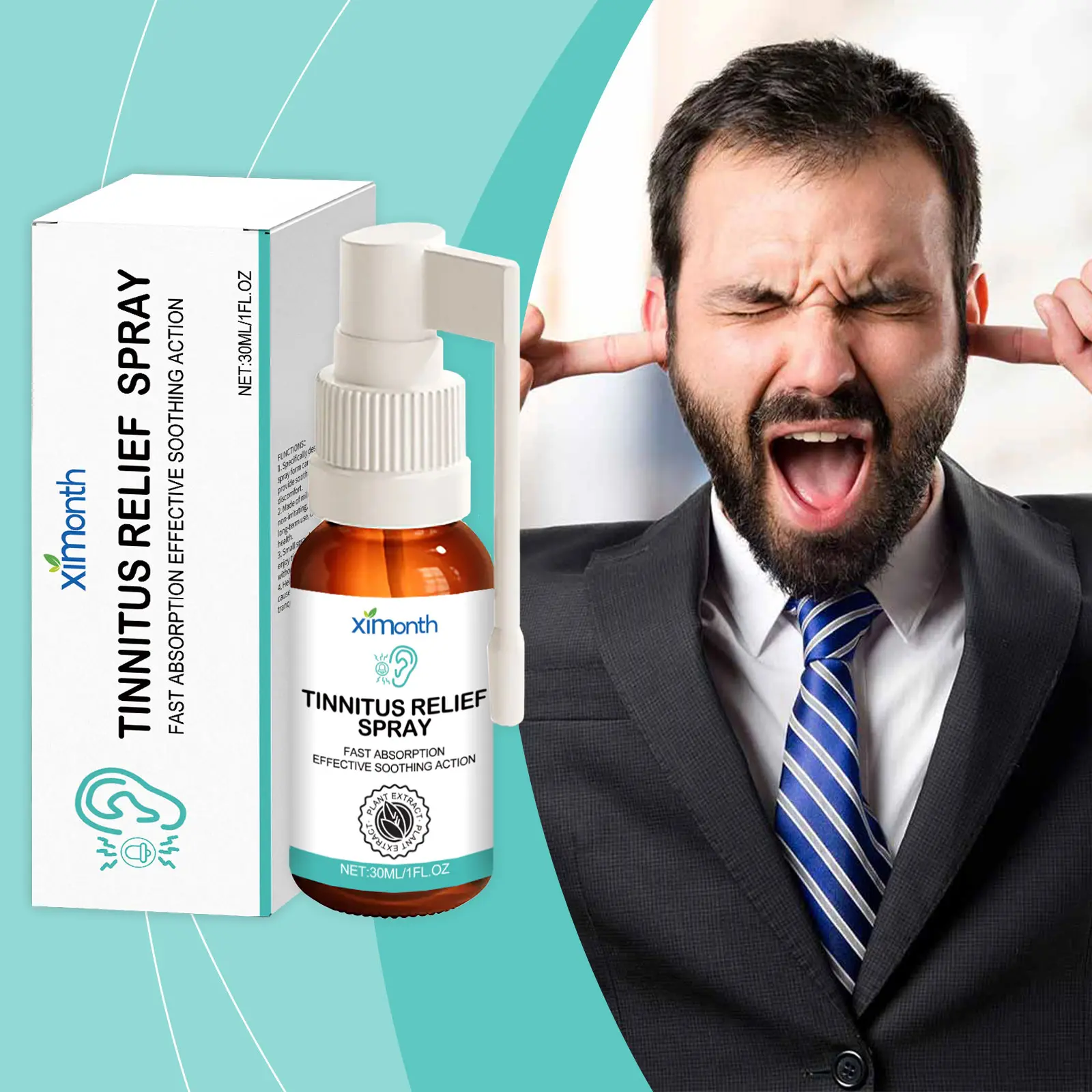 Ximonth Ear Care Spray, For Back Of Ears Daily Gentle Treatment Spray For Uncomfortable Ears