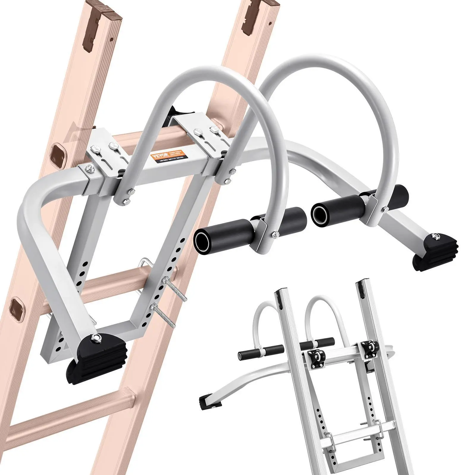 VEVOR Ladder Stabilizer, 2-in-1 Extension Wall Standoff Hook with Adjustable Slots, Heavy-Duty Steel Rubber Grip T-Bar, Roof Ridge Accessories for Horizontal/Vertical Use, Support & Hold for Steep Roof Access#SohoChic