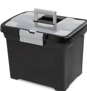 Letter-Size Plastic Storage Box with Divided Lid – Portable & Durable