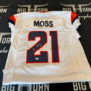 Riley Moss Custom Broncos Jersey -  Autographed White Jersey with Beckett COA
