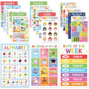 2026 Version | 18 Colorful Educational Posters, 11x17 BrightenKidz Designs For Preschool & Kindergarten Classroom Decor, Gift Idea For Kids Ages 3-5, Toddlers 1-3, Learning Posters For Home, Playroom & Homeschool