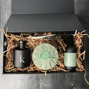 Ksentials Gift Set Fall Collection Sweet Cedar: cedar leaf, Vanilla, mahogany  Soy Candle Room Linen Spray & Duffuser Hand Poured Clean Burning Eco Friendly Pet Friendly Candles Women Gift Prayer Meditation Relax Cozy Candle