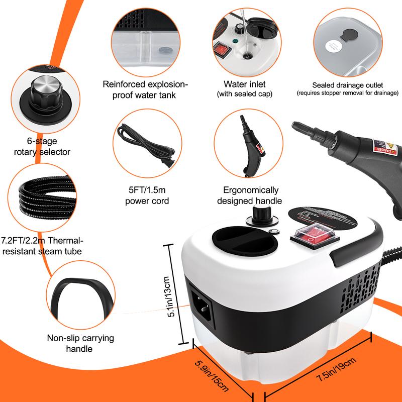 2500W High Pressure Steam Cleaner Portable Cleaning Steamer Machine for Home Car