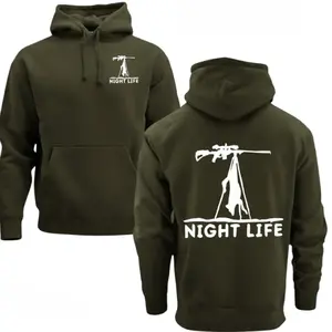 Coyote Night Life Hunting Hoodie - Hunting Coyote Hoodie Thermal Predator Hunter Gear - Pullover Sweatshirt Mens Gift - Gift For Hunters