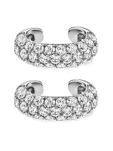 Luxurious full-diamond ear cuff earrings, fashionable and high-end light luxury zirconia ear studs.
