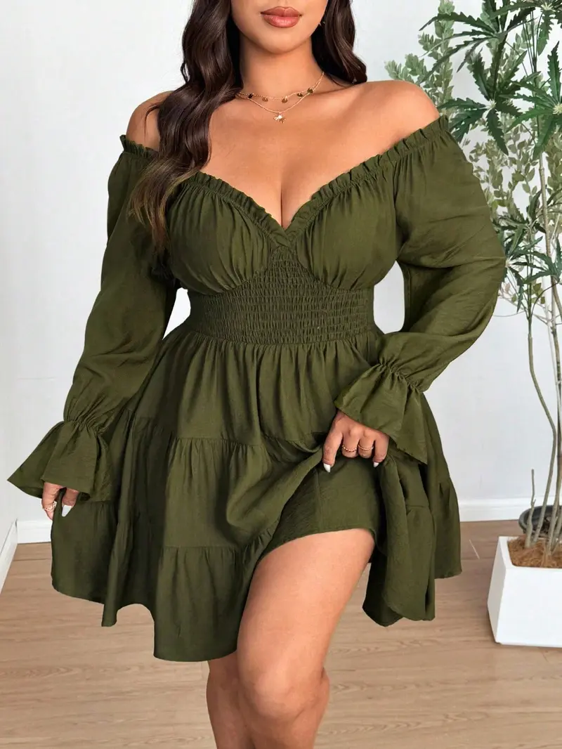 strapless open back dress Hot Pink Satin Off Shoulder Ruched Sleeve Mini Dress – Rachelle Danielle  Rose Gifts & Decor main image 0
