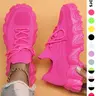 Women's Thick-Soled Sneakers - Supportive Casual Trainers, Breathable Fashion Athletic Shoes, Speckled Accents, All-Day Comfort, All-Season, Jeans-to-Skirt Versatile Footwear