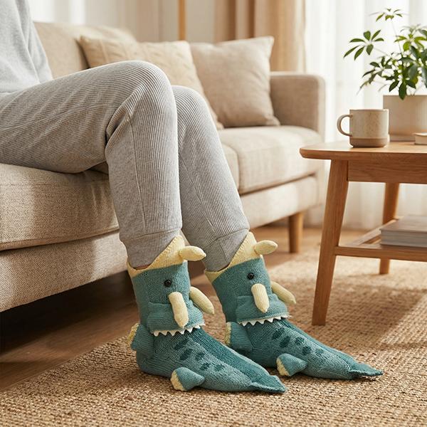 BOFFWAM Animal Knit Socks, Cute Plush Fuzzy Socks for Women Men, Novelty Animal Paw Socks, Soft Warm Cozy Slipper Socks, Cute Cartoon Socks, Funny Socks Gift for Teens Adults, Home Lounge Sleeping Socks, Kawaii Animal Socks