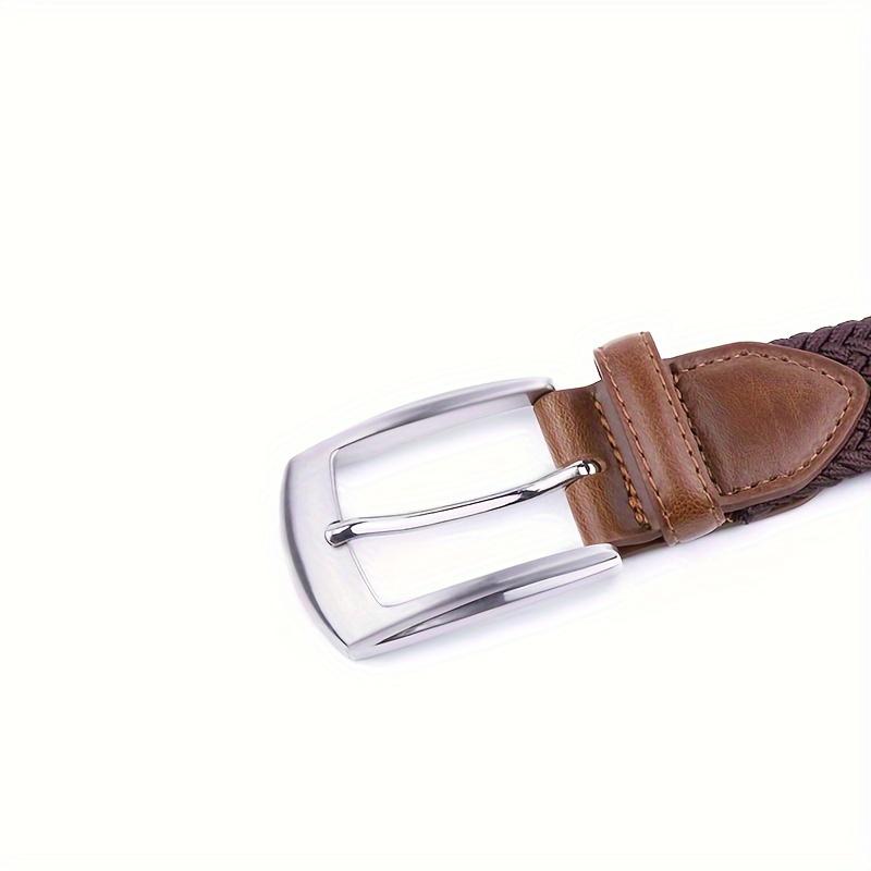 [Full Sizes Stretch Braided Belts] Canvas Elastic Fabric Woven Stretch Braided Belts for Men Women Junior with Multicolored/Full Sizes, Father's Day Gift  Brown