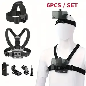 Adjustable Phone Selfie Chest Strap Holder,Essential for outdoor photography,Outdoor Universal Phone Chest Strap Mount, Including Chest Strap & J Type Seat & Adapter & Screw & Phone Holder, Portable Phone Selfie Accessories,back to school gift.