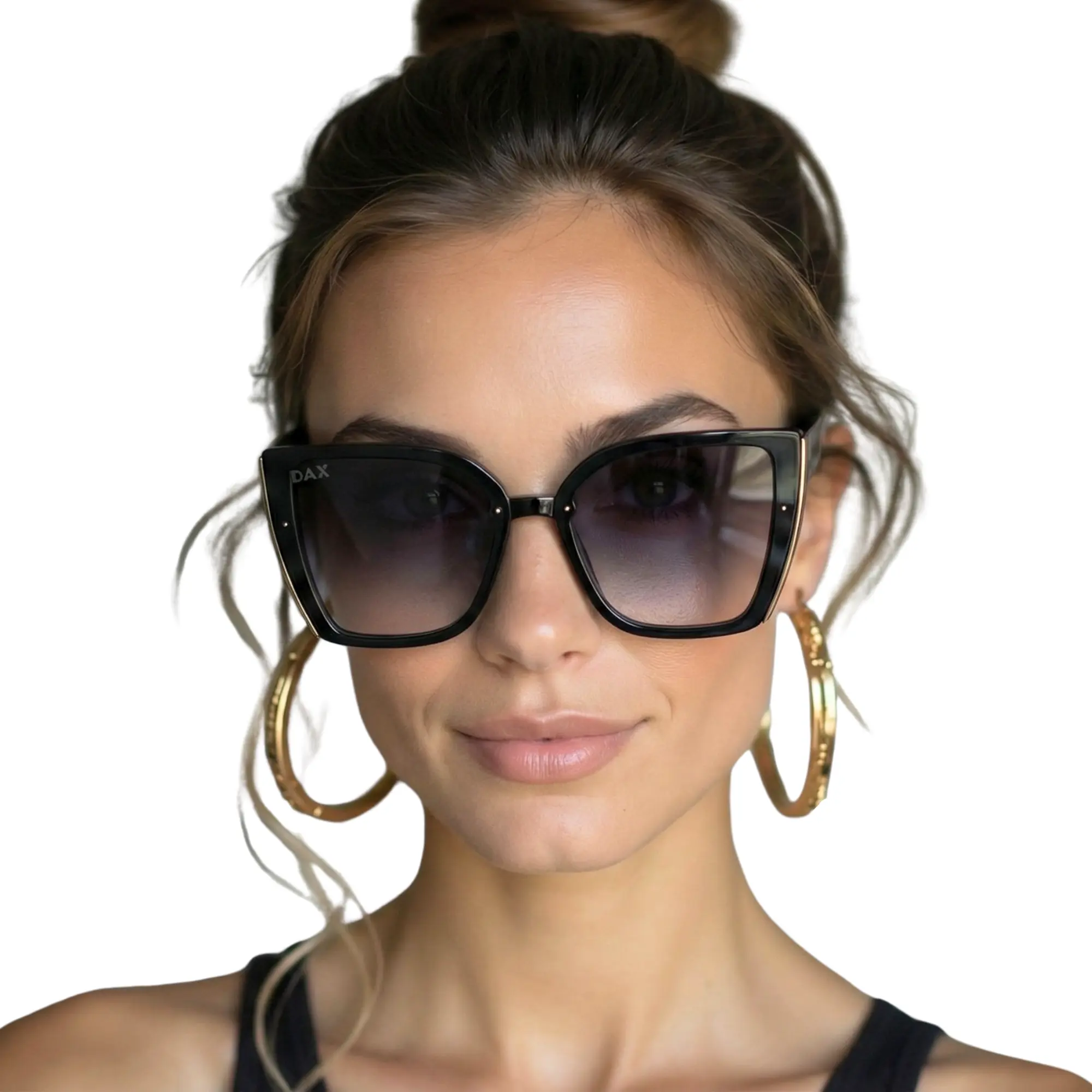 DAX Eyewear Athena Trendy Styling Women's Sunglasses Black Frames