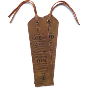 Leather  Bookmarks - 2 Leather Christian Bookmarks with Inspirational  Verse | Proverbs 3, 5-6 Trust in The Lord |  Religious Book Marker Gifts for Men, Women, Readers and Friends
