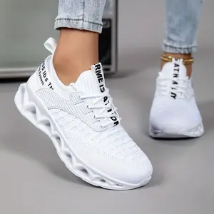 2025 new glossy sports women's shoes large size lightweight soft-soled walking shoes mesh breathable road running shoes thick-soled comfortable yoga dance shoes 21332