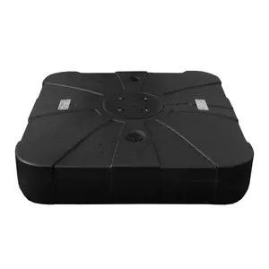 Offset Patio Umbrella Base with Wheels – 260 lbs Heavy Duty Square Stand (34"x34"), Fillable with Sand or Water, Black Outdoor Shade Canopy, UV Resistant Sunshade Awning for Patio Furniture.