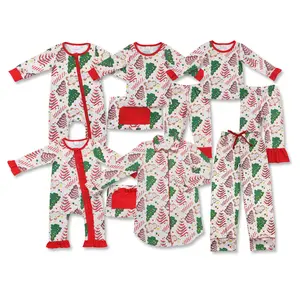 Christmas Family Matching Long Sleeve Pajamas Soft PJs Set for Mom Dad Kids Cozy Sleepwear for Holiday Photos & Nights
