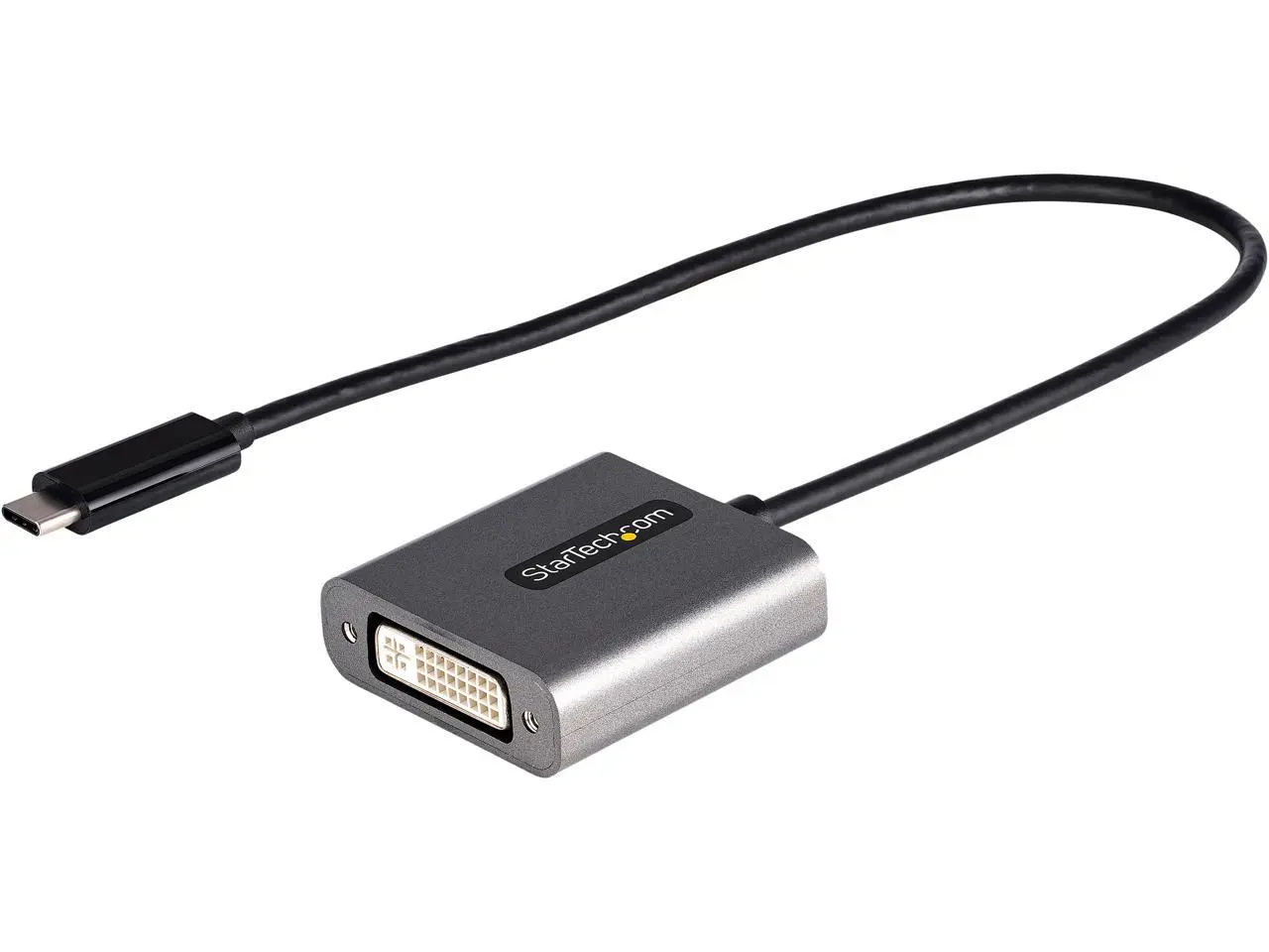 USB C to DVI Adapter, 1920x1200p, USB-C to DVI-D Adapter, USB Type C to DVI Monitor, Video Converter, Thunderbolt 3 Compatible, USB-C to DVI Dongle, 12" Long Attached Cable - USB C Display Adapter