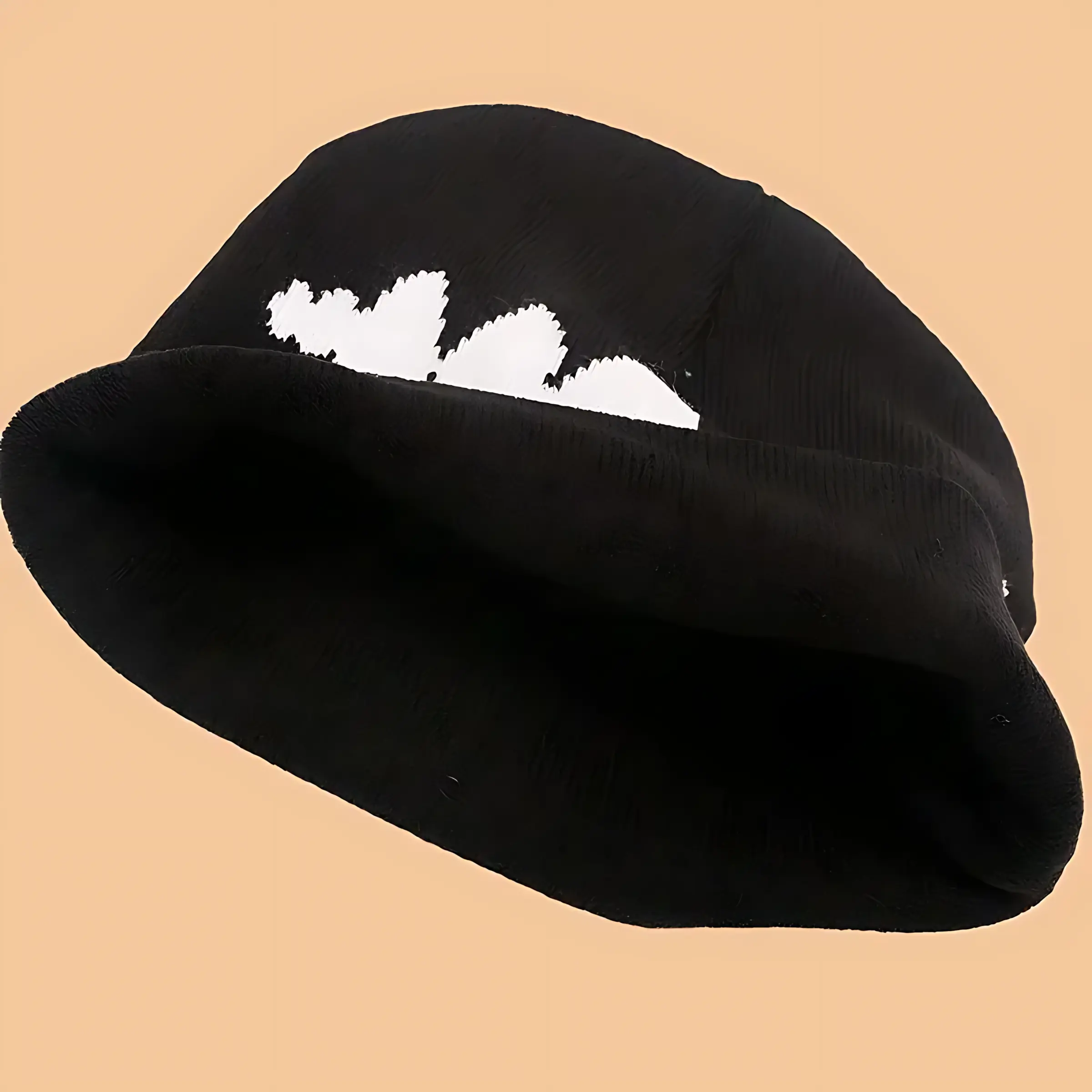 Y2K Beanie] Tooth Graphic Y2K Beanie Black & White Elastic Knit