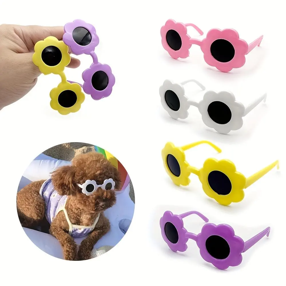 Pet Universal 1-Size Casual Glasses Set - 4 Pairs for Cats & Dogs, 8.4cm (3.31in) Photography Props, Decorative Accessories