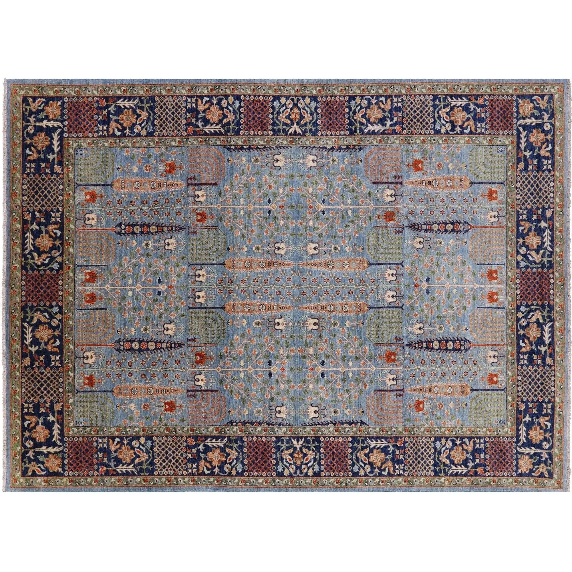 SUPER SALE Blue 9' 1" X 12' 7" Fine Serapi Hand-Knotted Rug - P8053