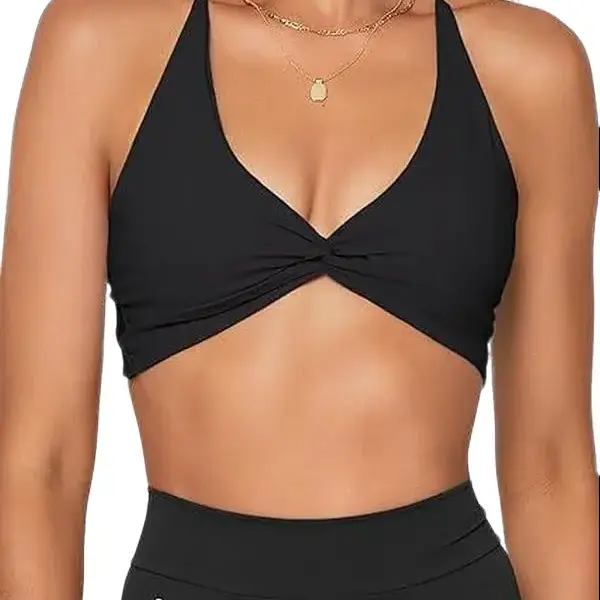 Danysu Backless Sports Bra Soft Workout Tops with Removable Padded Yoga Training Bras Strappy Going Out Top