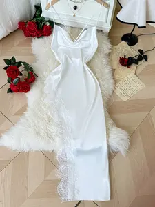 Women's Lace Nightgown, Adjustable Strap Design, Fitted, Soft Comfortable Sleepwear, Loungewear, Sexy Lingerie Style, Perfect for Women