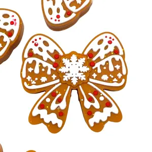 1pc Too Cute To Crumble 3D Silicone Focal Beads - ECBS Custom Beads - Craft DIY Supplies Christmas Bows
