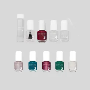 Romanticize Mini Flight and Fast Track Cherry Mini Kit, Fingernails and Toenails, Professional Nail Care System, Long-Wear Chip-Resistant Formula, 10-Piece Bundle, 0.93 fl oz Total.