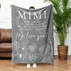 1pc Mimi gift, Mimi blanket gift, Mimi birthday gift, Mimi Mother's Day Christmas gift, Mimi warm and soft flannel blanket gift, sofa blanket, throw blanket-280GSM