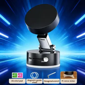 2026 Upgraded Portable Nano-Magnetic Car Mount | Multifunctional Vacuum Suction Phone Holder with Dual-Row Powerful N52 Magnets, Compact Lightweight for All Smooth Surfaces