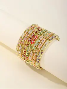 Women's Elegant Colorful Bracelet Set, Trendy Exquisite Bracelet, Stackable Bracelets, Fashionable Jewelry As Birthday Gift for Girlfriend