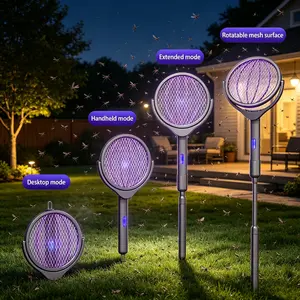 2-in-1 Electric Mosquito Swatter And Bug Trap, with Dual Switch- USB Rechargeable, Digital Display, for Home, Bedroom, Office, Indoor/outdoor Use, One-click Operation, USB Rechargeable, Suitable for Flies, Mosquitoes, Cockroaches, Spiders, Cleaning Cloths