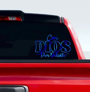 Con Dios por Delante Letras Sticker Adhesive Vinyl Decal car