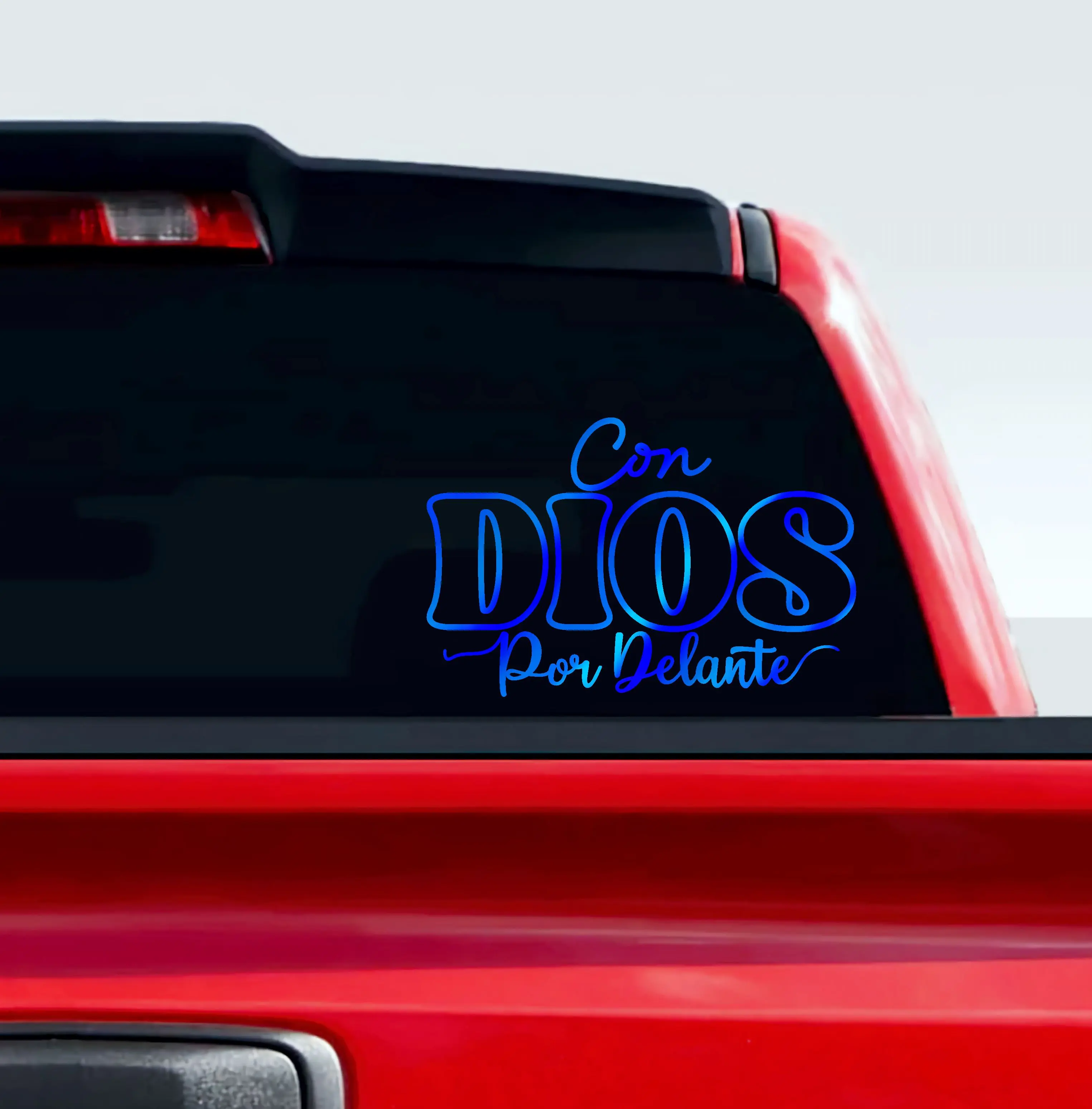 Con Dios por Delante Letras Sticker Adhesive Vinyl Decal car