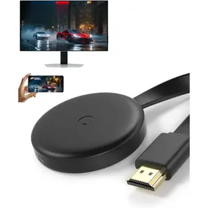 Wireless HDMI Display Dongle Adapter,1080P/2.4G+5.8G, One-Click Mirroring Stream Video/Audio for Phone, i-Pad, Android, Windows/Laptop to HDTV/Projector/Monitor, Support Airplay/DLNA Miracast