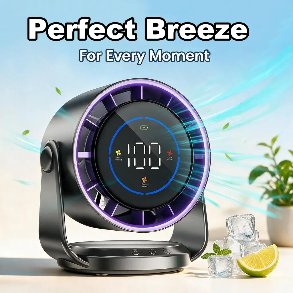 Mini Rechargeable Wall-Mounted Desk Fan with Adjustable Tilting Angle & Portable for Home, Office &Travel