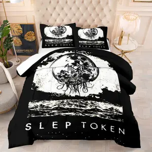 Dark-themed patterns, including 1 quilt and 1 or 2 pillowcases without pillow inserts, suitable as holiday birthday gifts and soft bedroom decorations for children and adults, Decorative Bedding Set