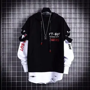 Men's Hoodies Male Casual Sweatshirts Streetwear Y2K Black Man Tops Korean Fashion Stylish Hip Hop Hoody Anime Dacning Clothing