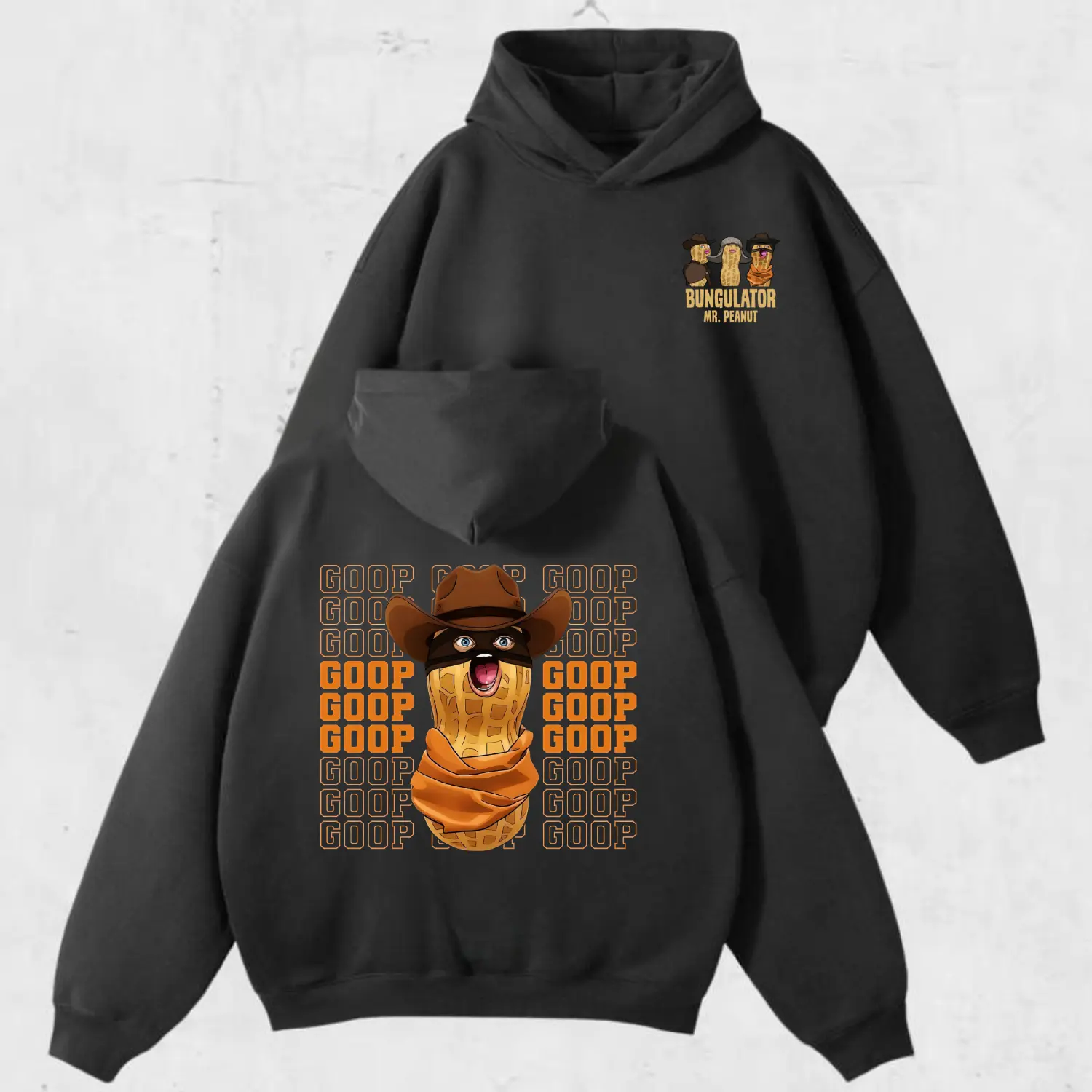 Peanut Bungulator Goop Hoodie – Funny Cowboy Peanut Graphic Hoodie, Unisex Streetwear Pullover,Fan Merch, Casual Oversized Hoodie