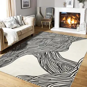 GARVEE Washable Rugs: Stylish, Non-Slip, Low Pile Area Rugs in Sizes 2x6 to 10x13, Available in Black, White, Grey, Beige. Perfect for Living Room, Bedroom, Office, Dining Room. Stain Resistant, Soft Faux Wool Options.