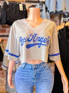 LA Grey Lace Crop Jersey LA Grey Lace Crop Jersey