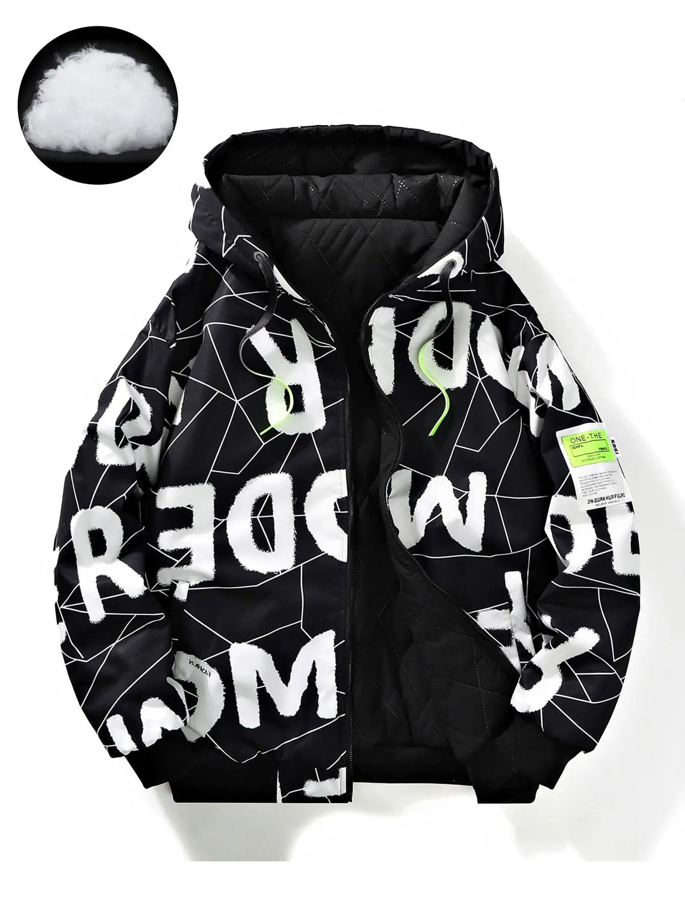 Men's Cotton Jacket Autumn Winter Warmth Windproof Coat Trendy Versatile Fashion Hooded Cotton Jacket