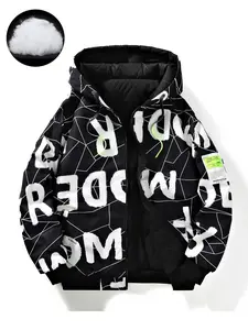 Men's Cotton Jacket Autumn Winter Warmth Windproof Coat Trendy Versatile Fashion Hooded Cotton Jacket