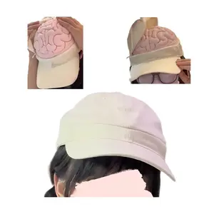 Funny Brain Hat Novelty Thinking Cap Sun Protection Baseball Cap with 3D Brain Design Unique Christmas/Birthday Gift