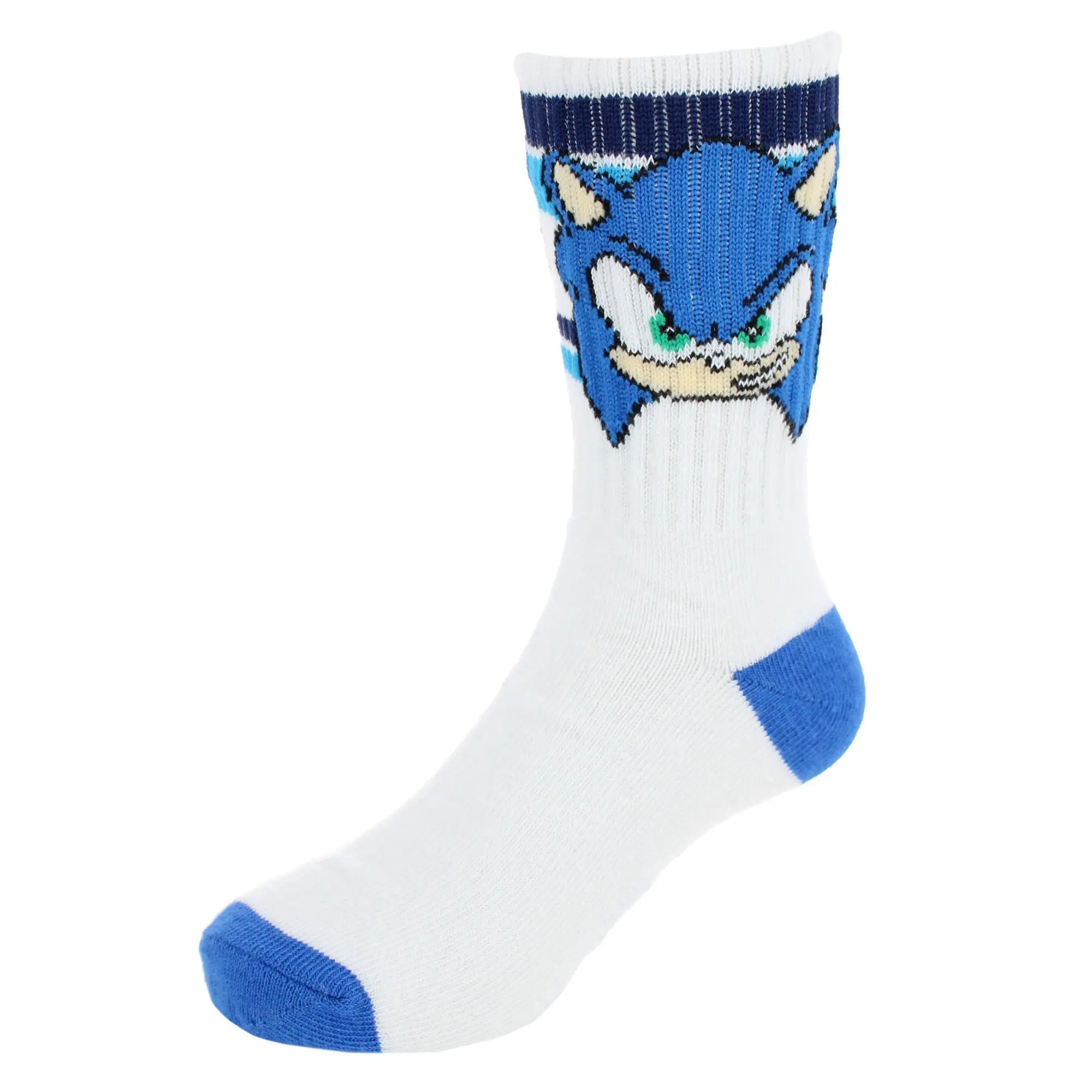 Textiel Trade Boy's Sega Sonic Ribbed Athletic Socks (2 Pair), Crew Socks