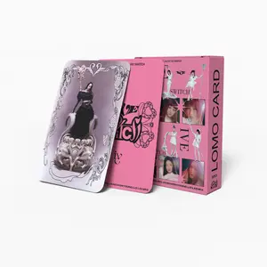 1 box of 55 IVE group collection stickers, and double-sided star photo card postcards, Holographic Cards, perfect for decorating room photo walls or notebooks, a perfect holiday gift