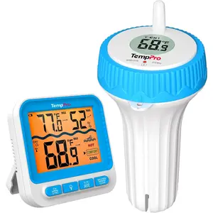 Waterproof Pool Thermometer Easy Read, Pool Thermometer Floating for Swimming Pool, Hot Tub, Cold Plunge, Pond, IPX8 Temperature Monitor (Previously)