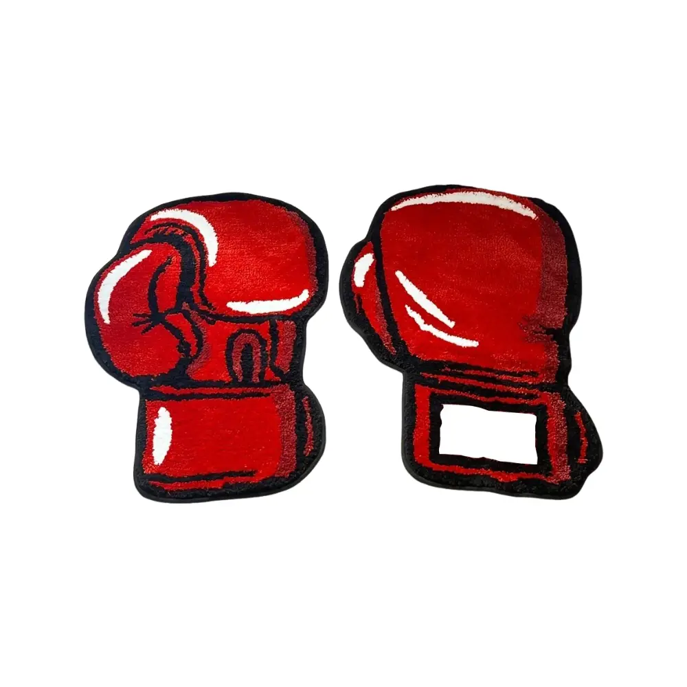 LAKEA Boxing Gloves Tufted Rugs Gym Rug Indoor Home Decoration Gifts Accent Round Tufting Soft Rug Perfect Gift Room Decoration Floor Rug